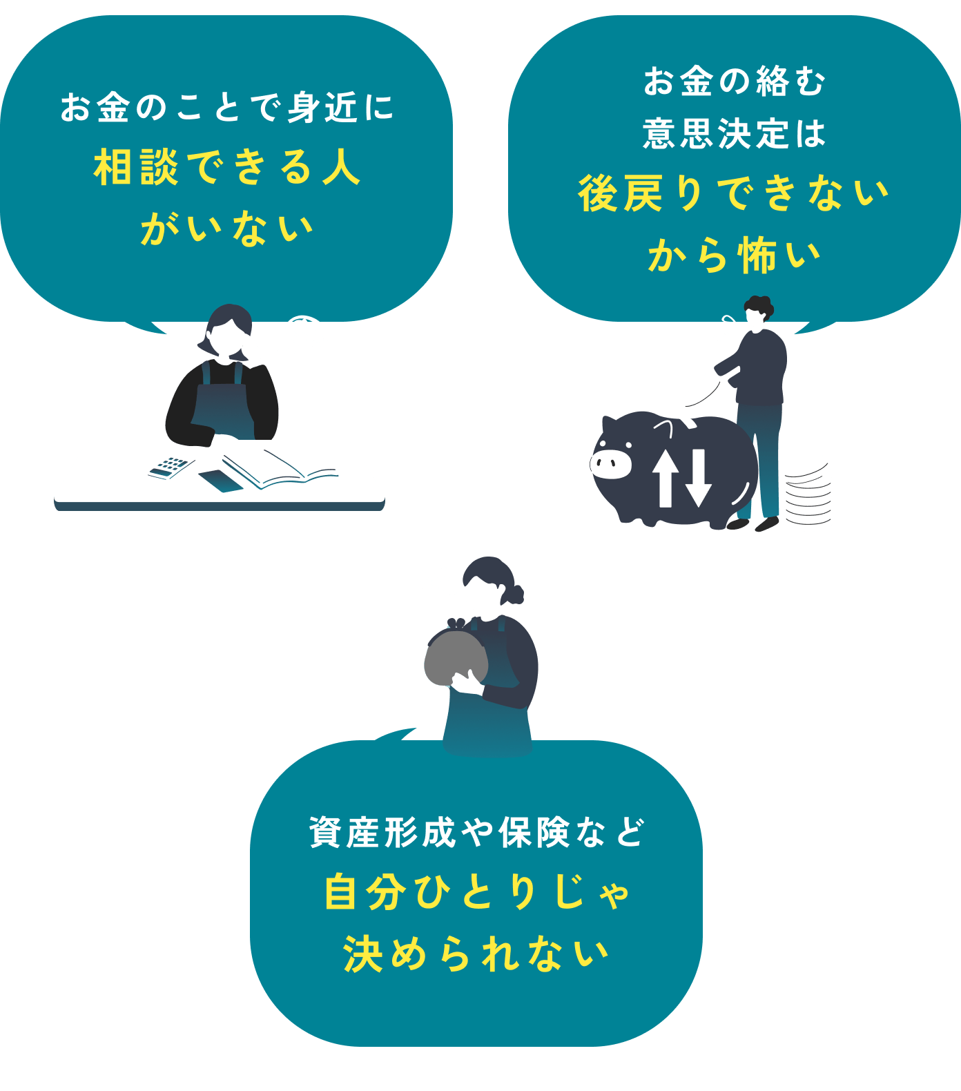 お金に関する、適切な相談先が分からない。 経験豊富なFPからのアドバイスが欲しい 信頼できる親身なFPに相談したい